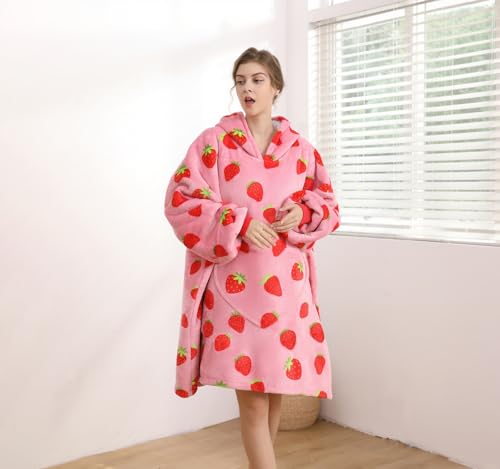 Oversized Wearable Blanket Hoodie with Sherpa Lining