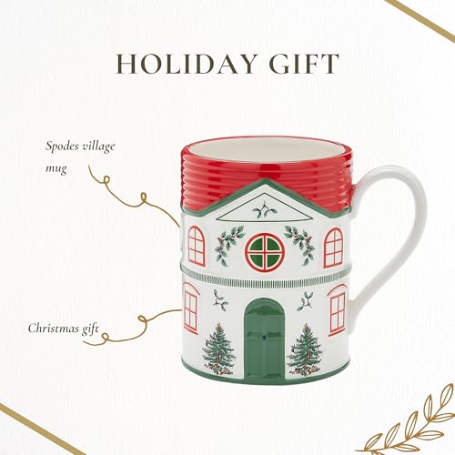 Spode Christmas Village Mug 14oz Red Festive House Holiday Coffee Cup