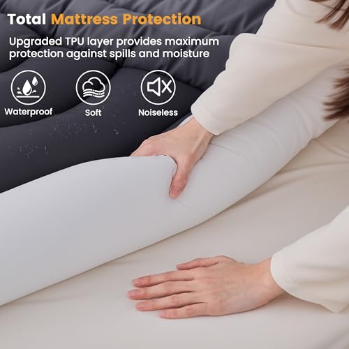 Queen Waterproof Mattress Pad with Deep Pocket - Noiseless Soft Protector