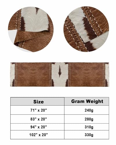 Cow Print Bed Runner Scarf for King Size Beds - Western Decor Throw