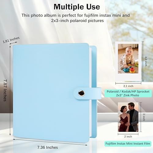 320-Pocket Photo Album for 2x3 Inch Instant Photos, PU Leather Cover