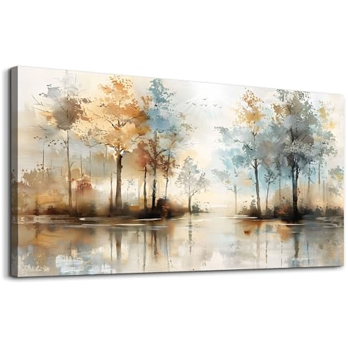 Abstract Tree Canvas Wall Art, 30x60 Inch Large Framed Painting for Home