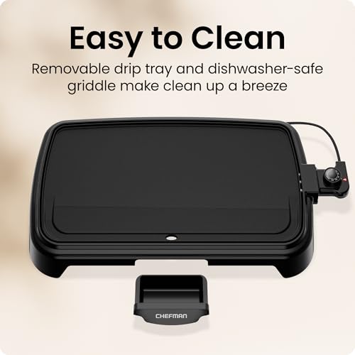XL Nonstick Electric Griddle 10x20 Immersible Flat Top Grill with Drip Tray