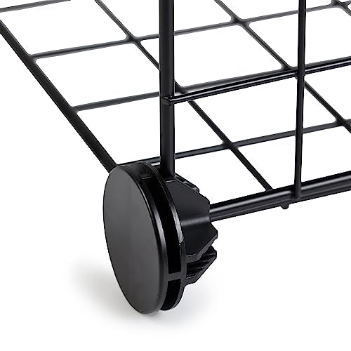 6-Cube Wire Grid Storage Organizer Metal Shelving Unit Black