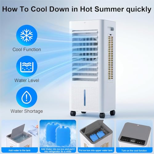 3-in-1 Evaporative Air Cooler with 8L Water Tank and Remote
