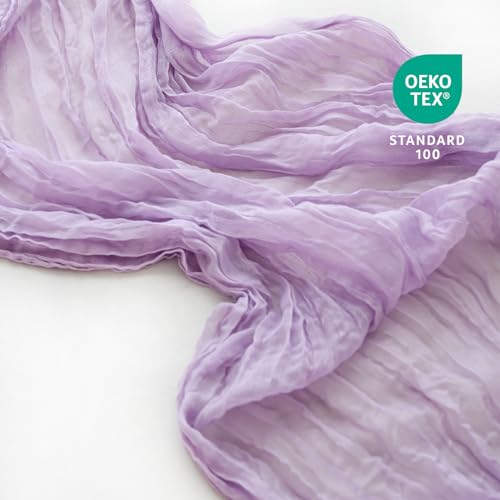 Lavender Purple Cheesecloth Table Runner 35 x 120 Inch Boho Gauze Decor