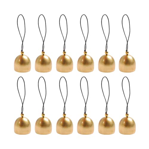 12 Pcs 1.5-Inch Copper Christmas Bells for Tree Decor and DIY Crafts