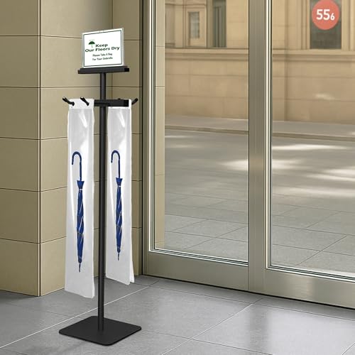 Umbrella Bag Stand with 200 Disposable Plastic Wet Umbrella Bags