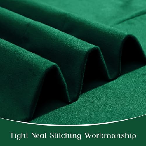Likiyol Green Velvet Curtains for Living Room 84 Inch Pack of 2 Blackout Ruffle Drapes with Tiebacks, Thermal Insulated Window Panel Darkening Curtains 52" W x 84" L