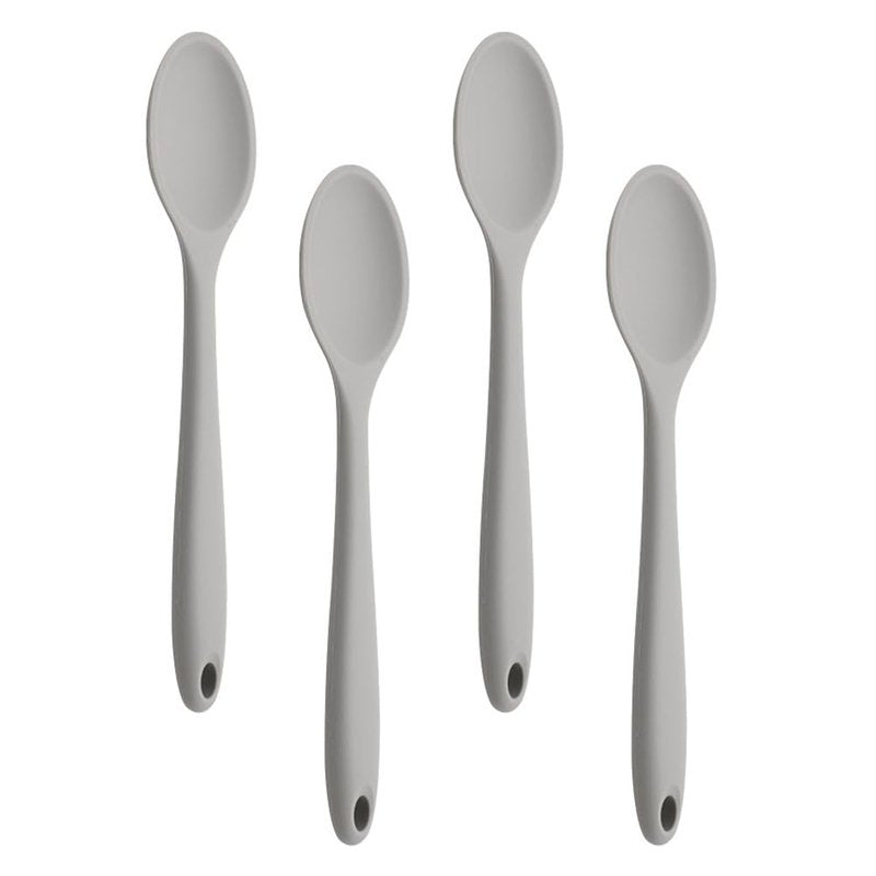 BIUDECO 4pcs Silicone Spoon Japanese Ramen Spoons Cake Decoration Soup Scoop Food Serving Spoons Rice Cream Soup Spoons Kitchen Mixing Spoon Concentrate Cooking Spoon
