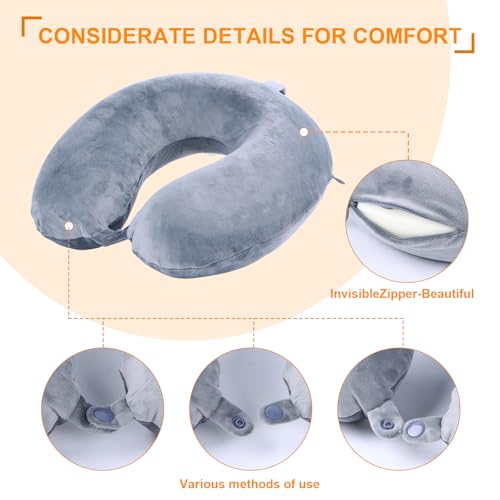 Memory Foam Travel Pillow - Ergonomic U-Shaped Neck Support