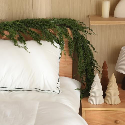 Daifunli 12ft Artificial Cypress Cedar Garland for Christmas Holiday Decor