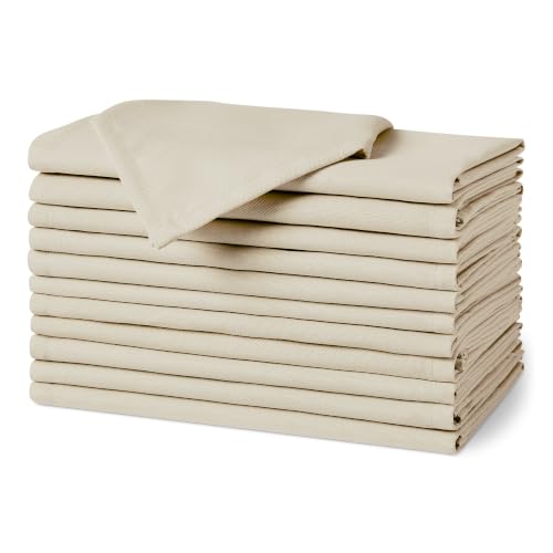Reusable Cloth Napkins 17x17 Inches, Stain and Wrinkle Resistant, 12-Pack