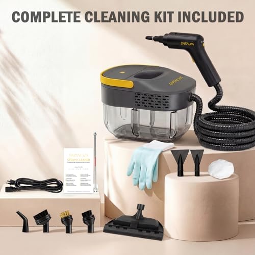 1600W Handheld Steam Cleaner with 15-Piece Accessory Kit for Home and Car