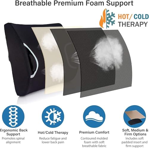 Ergonomic Lumbar Support Cushion with Removable Gel Insert