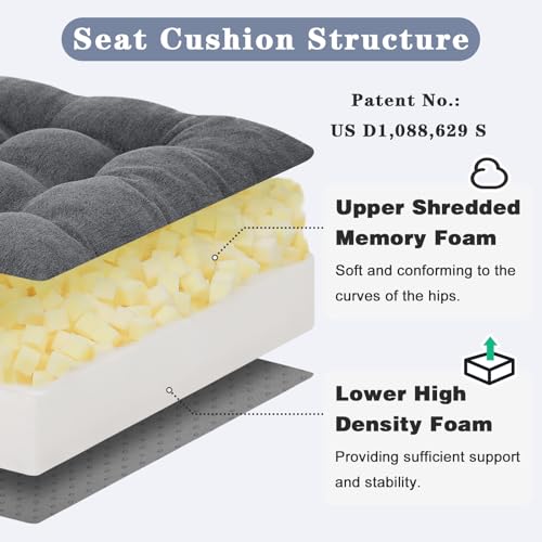 Memory Foam Recliner Seat Cushion with Lumbar Pillow - 20 x 20 inch
