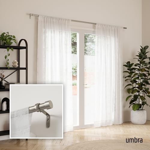 Umbra Cappa Curtain Rod ? Modern Extra Long Extendable Curtain Rod and Includes Matching Finials, Brackets & Hardware