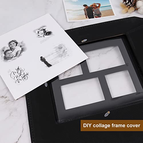 Large 4x6 Photo Album - 600 Capacity PU Leather Memory Book with Window