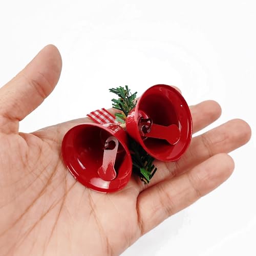 TIHOOD 18pcs Red Christmas Bell Ornaments for Holiday Decor
