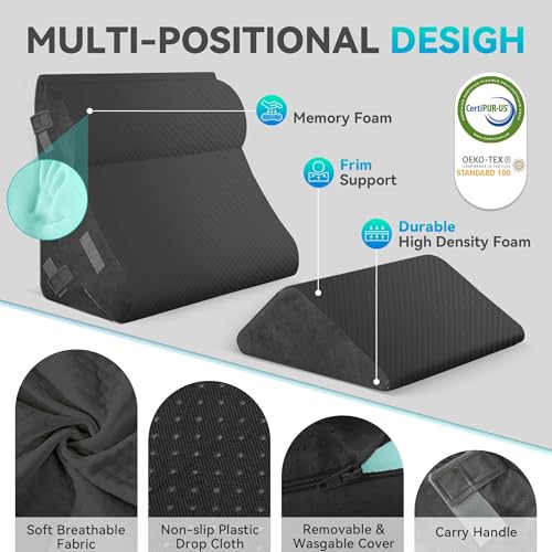 4-Piece Orthopedic Wedge Pillow Set for Back & Neck Pain Relief