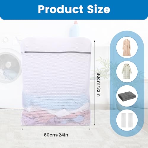 2-Pack Extra Large Mesh Laundry Bags for Delicates, 24 x 32 Inch