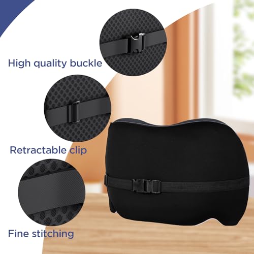 Ergonomic Lumbar Support Pillow with Memory Foam & 4D Mesh Cover