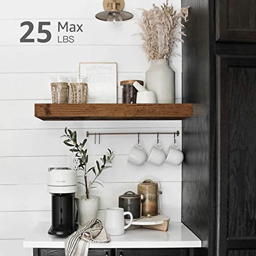 QEEIG Floating Bathroom Wall Shelves 15.7" Rustic Brown Set of 2