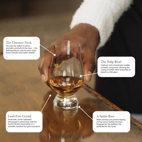 Glencairn Crystal Whiskey Glass Set of 6 - Premium Scotch, Bourbon, Brandy Glasses