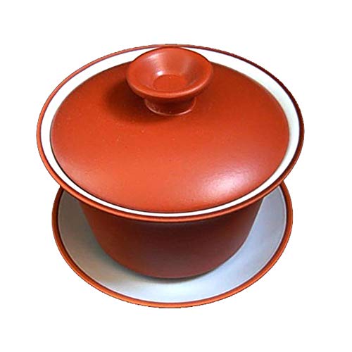Yixing Red & White Gaiwan Kungfu Tea Bowl 130ml Ceramic Tea Set – Traditional Chinese Tea Cup