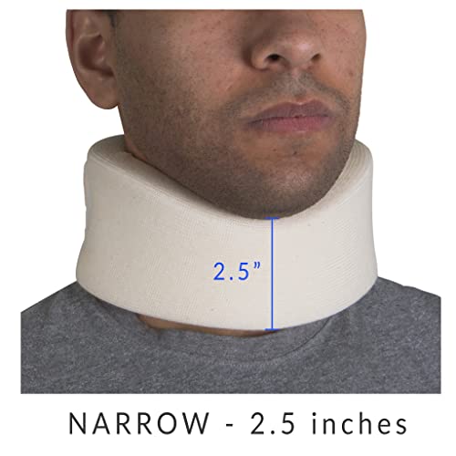 Cervical Collar Neck Support Brace - Soft Foam, Narrow 2.5" Depth, Medium