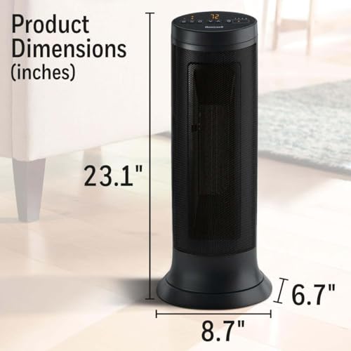 Honeywell Slim Ceramic Tower Heater for Large Rooms with Digital Controls