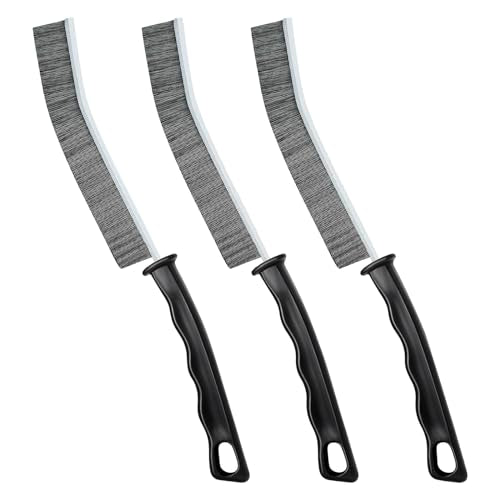 Hard-Bristled Crevice Cleaning Brush Set for Grout & Tile Gaps (3 Pack)