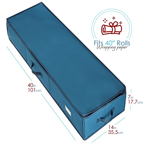 Wrapping Paper Storage Container for 40-Inch Rolls with Ribbon Dispenser
