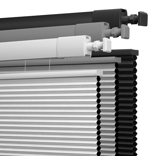 No Drill Cellular Shades - Top Down Bottom Up Blackout Blinds, Custom Size