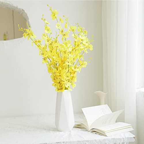 Minimalist Ceramic Flower Vase - 7.4 Inch Modern White Table Decor