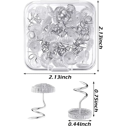 Clear Twist Pins for Bedskirts and Slipcovers - 0.5 Inch Upholstery Tacks