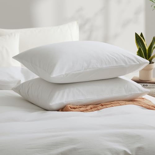100% Washed Cotton Queen Duvet Cover Set - 3-Piece Soft Breathable Bedding