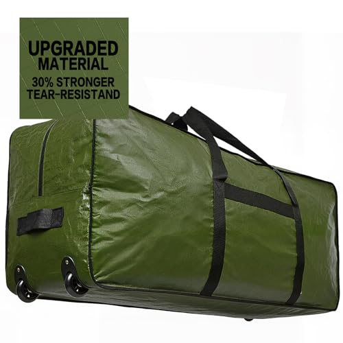 HOMEST 7.5-9 ft Christmas Tree Storage Bag with Wheels – Green, Fits 7.5-9 ft Xmas Artificial