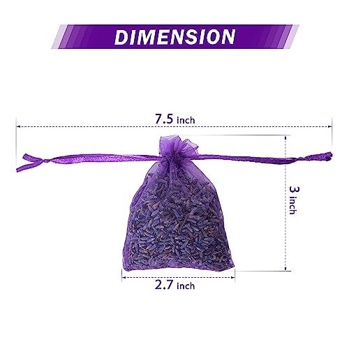 Dried French Lavender Sachets for Drawers and Closets - 24 Pack