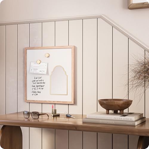 Magnetic Arch Locker Mirror, 9 x 6 Inch Gold Frame Mirror
