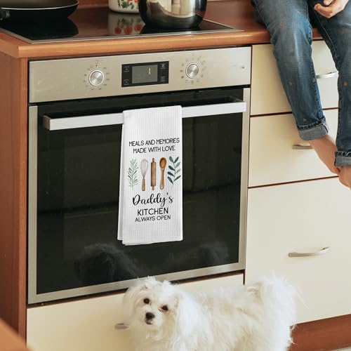 Gnmduw Daddy Gifts Kitchen Towels - Fathers Day Birthday Hand Dish Towel - 16x24 Inches from Daughter Son