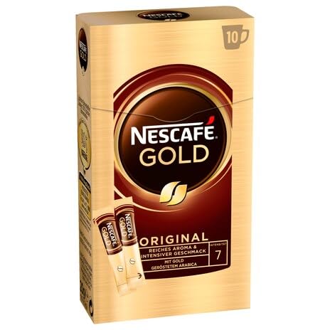 Nescafe Gold Instant Coffee - Rich Aroma Sticks | 10 Convenient Servings