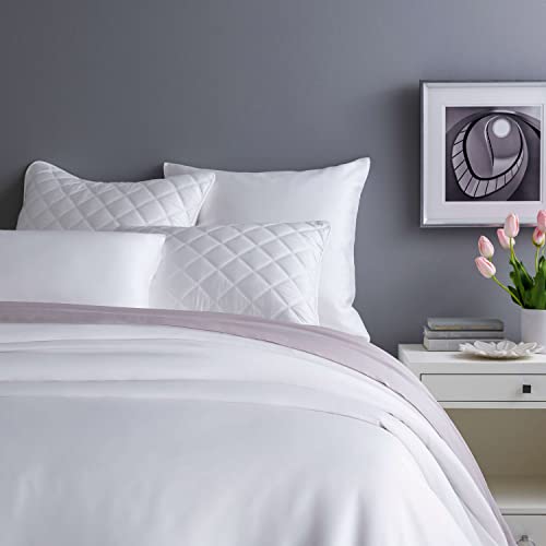 Silken Solid White Sateen Duvet Cover - Full/Queen Size