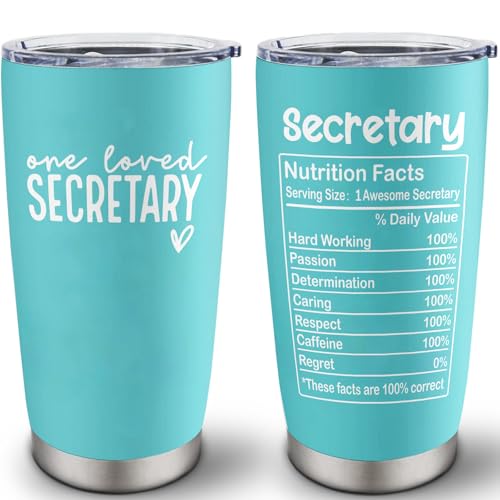 Cudoviqu Secretary 20 oz Stainless Steel Tumbler - Best Secretary Ever Gift (Variation: Secretary)
