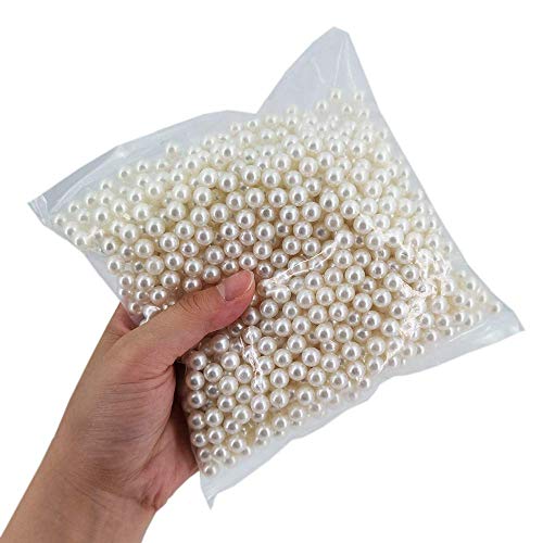 8mm Undrilled Ivory Faux Pearl Beads for Vase Fillers & Decor (1100 Pcs)