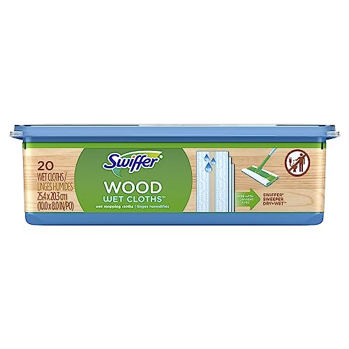 Heavy Duty Wet Mop Cloth Refills for Multi-Surface Cleaning, 20 Count