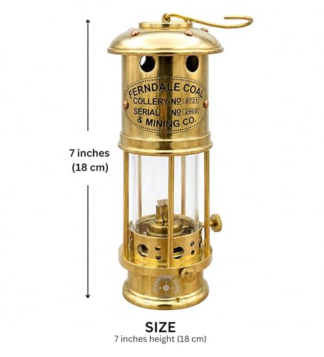 Solid Brass 7" Miner Lamp Antique Nautical Ship Boat Oil Lantern
