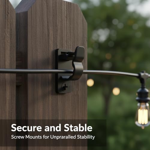 80-Pack Outdoor String Light Hooks, Weatherproof Screw-in Cable Hangers