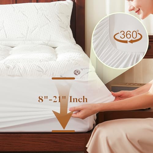 Primesoft Queen Size Mattress Topper - Thick Waterproof Pillow Top Pad