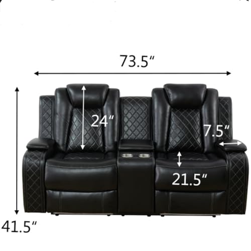Power Reclining Loveseat with Storage Console, Cup Holders and USB Ports